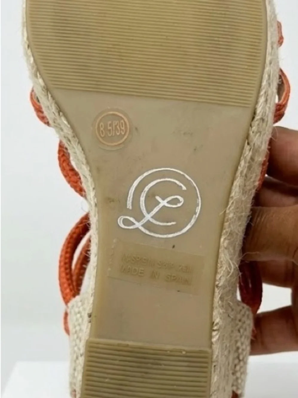 Chinese Laundry Orange Braided Strappy Wedge Sandals
